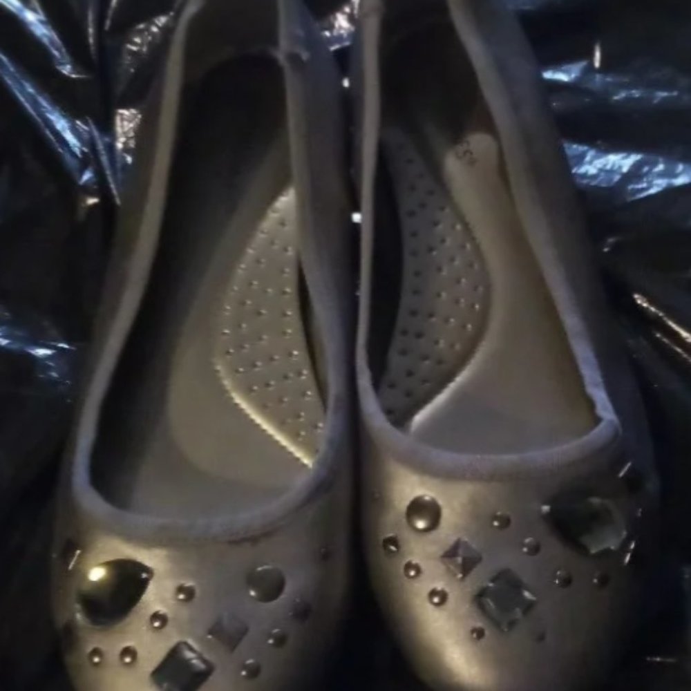 Catherines Gray Embellished Flats-donating 9/4 - Picture 2 of 9